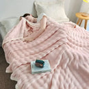 DecorBites™ Bubble Velvet Blanket: Soft Cozy Flannel Sofa Cover, Single/Double, Office Nap & Air Conditioning