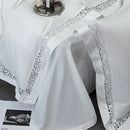 White satin lace 1200tc egyptian cotton bedding set bedroom