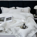 White satin lace 1200tc egyptian cotton bedding set bedroom