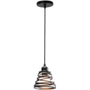 White spiral iron cage ring pendant light kitchen living room
