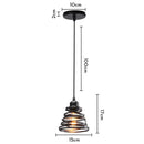 White spiral iron cage ring pendant light kitchen living room