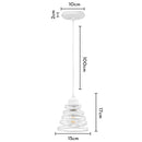 White spiral iron cage ring pendant light kitchen living room
