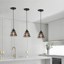 White spiral iron cage ring pendant light kitchen living room