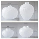 White textured ceramic glass pleats vase living room flower decor