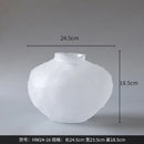 White textured ceramic glass pleats vase living room flower decor