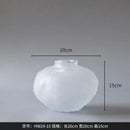 White textured ceramic glass pleats vase living room flower decor