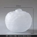 White textured ceramic glass pleats vase living room flower decor
