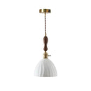 White textured glass and brass pendant light dining room ceramic led