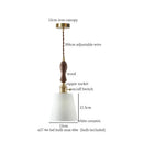 White textured glass and brass pendant light dining room ceramic led