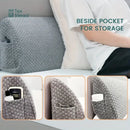 White textured headboard pillow wedge bedroom mattress gap filler