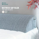 White textured headboard pillow wedge bedroom mattress gap filler