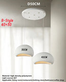 White wabi sabi triple dome pendant lamp dining room