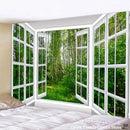White window landscape wall tapestry bedroom scenic 3d view