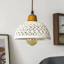 White woven rope ceramic led pendant light for kitchen dining room