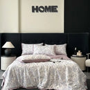 White zebra print cool silk summer quilt set bedroom bedding