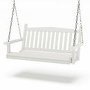 SimplyPoly 4 Foot Amish Made Mission Recycled Plastic Porch Swing, Birchwood Wood Grain