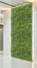 Natural Green and White Moss Artificial Vertical Garden Green Wall Panel 40×40in – UV Resistant – Commercial Grade