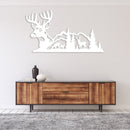 Deer Mountain View Metal Wall Art – Wildlife Scenic Nature Cabin Decor