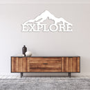 Explore Mountains Metal Wall Art – Outdoor Adventure Hiking Nature Wall Decor