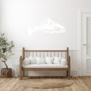 Trout Mountains Fish Design Metal Wall Art – Fishing Scenic Nature Cabin Decor