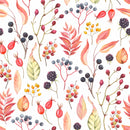 Fashionable Wild Berries and Leaves Wallpaper Fashionable