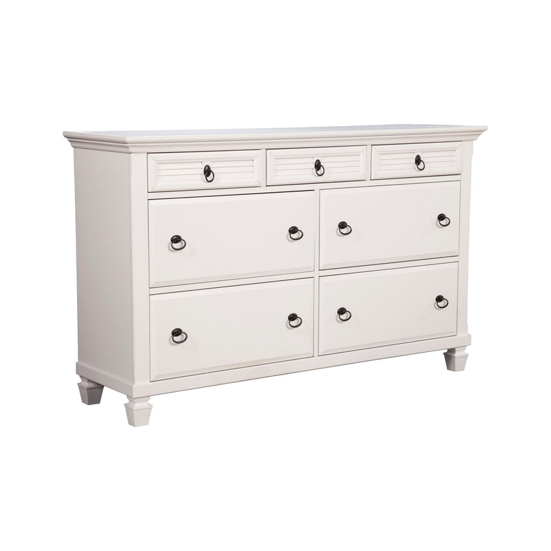 Winchester 7 Drawer Dresser, White