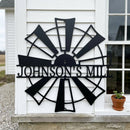 Custom Metal Wall Art - Personalized Farmhouse Windmill Monogram Sign