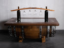 Barrel Coffee Table With Removable Glass Top - Wine/Whiskey/Bourbon Barrel Storage Table - Rustic Furniture