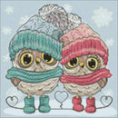 Winter Owlets WD2338 14.9 x 14.9 inches Wizardi Diamond Painting Kit