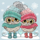 Winter Owlets WD2338 14.9 x 14.9 inches Wizardi Diamond Painting Kit
