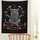 Witchcraft black cat coven tapestry – bedroom wall hanging decor