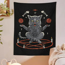 Witchcraft black cat coven tapestry – bedroom wall hanging decor
