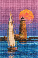 Salt, Wind and Sun Lighthouse Sailboat Counted Cross Stitch Kit by RTO C338
