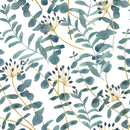Dark blue Leaves with Berries Wallpaper