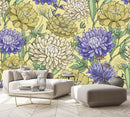 Modish Yellow Floral Wallpaper