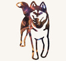 Happy Wolf Metal Art (