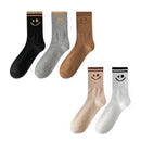 5 Pairs Smiley Face Crew Socks – Cute Cotton Socks for Women