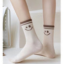 5 Pairs Smiley Face Crew Socks – Cute Cotton Socks for Women