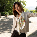 Melograno - Silk Foulard - White Gold