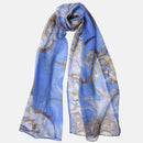 Alessandra - Long Silk Scarf - Blue
