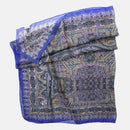 Ambra - Silk Scarf Shawl - Blueberry