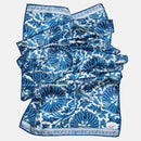 Rosalba - Long Silk Scarf - Blue