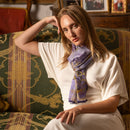 Alessandra - Long Silk Scarf - Purple