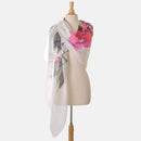 Lisa - Large Silk Scarf - White