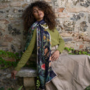 Sara - Long Silk Scarf - Black