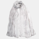 Colette - Silk Scarf Shawl - Silver Pearl