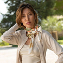 Melograno - Silk Foulard - White Gold