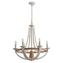 Wood Bead 6-Light Chandelier