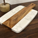 Wood & Marble Cutting Board (14”x7”) | Kitchen Decor | Home Sweet Home | Cheese Board