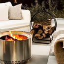 Black Iron Loop Fireplace Log Holder